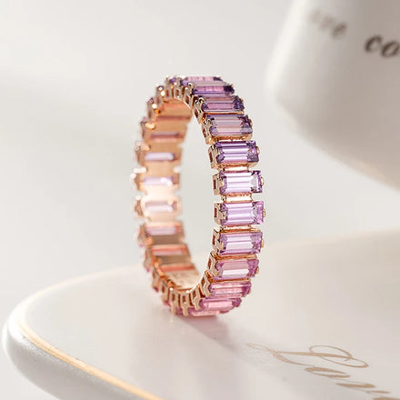 New Design Natural Pink Sapphire 18k Real Gold Ring
