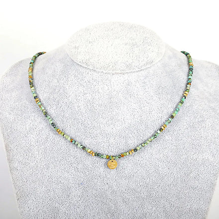 Hand Made Jewelry Quartz Gemstone Necklace Stone Semi-precious Jade Faceted Round Natural 2MM Necklaces Beads
