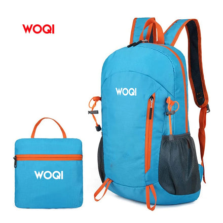 WOQI Promotional Cheap Outdoor Travel Ultralight Folding Back Pack Waterproof Foldable Backpack