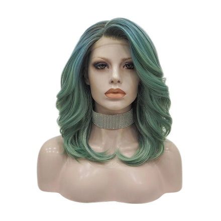 Celebrity Wig New Designed Ombre Natural Color Daily Life Wearing Futura Henlon Fiber Synthetic Lace Front Wigs