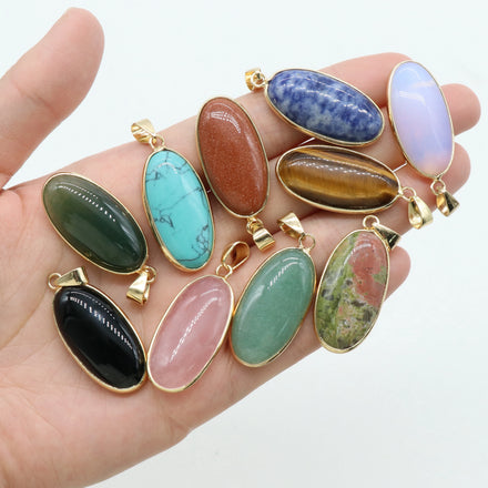 Wholesale Mix Style Water Drop Shape Pendants Turquoise Agate Precious Stone Beads Healing Chakra Charms Gemstone