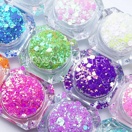 Polyester Pearl Iridescent Mix Glitter for Resin Tumblers Crafts Wholesale Color Shift Nails Glitter Christmas Decorations