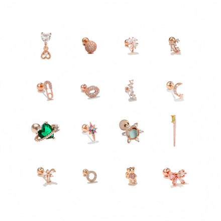 ZUOLA Trendy Stainless Steel Ear Bone Stud Wholesale Zircon Small Stud Women's Rose Gold Plated Jewelry Earrings