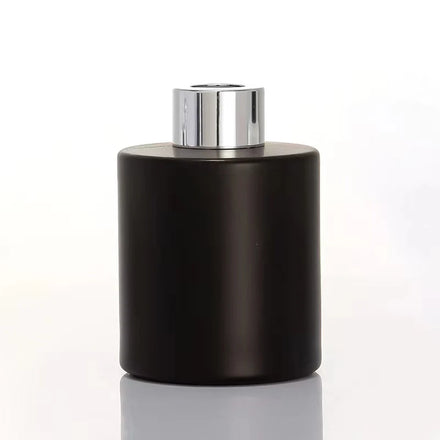 Wholesale Luxury Empty Matte Black Reed Diffuser Glass Bottle Screw Cap Lid Cylinder Luxury Diffuser Cap Cover Container