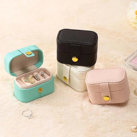 Wholesale New Design Velvet Multiple Travel Mini Leather Ring Boxes Jewelry Organizers