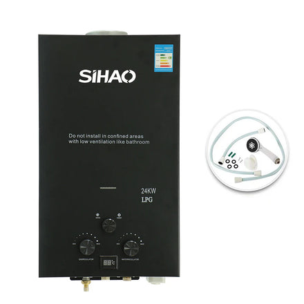 EU warehouse Hot sale water heater 12L 24KW LPG tankless gas water heater instant shower water heater