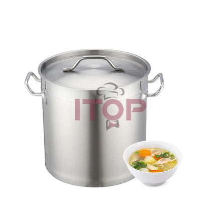 6L Stainless Steel Kitchen Cookware Set Big Stock Pot for Kitchen Cooking Durable Metal Ware