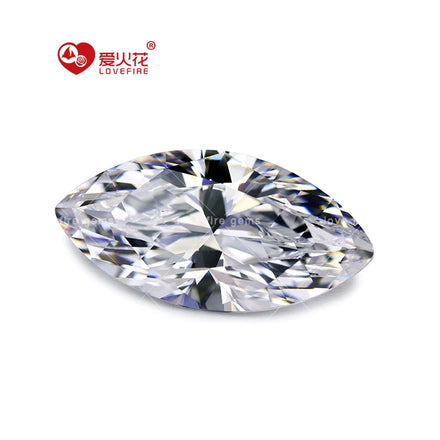 Synthetic 5a Quality Loose Cz Zircon Artifical Gemstone Stone Marqiuse Shape White Cubic Zirconia