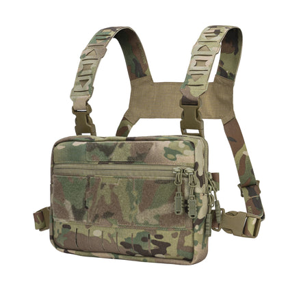 TOPTACPRO 500D Cordura Nylon Camo Tactical Chest Pack Recon Kit Bag Multi-Function Tool Pouch Molle Vest Pouch