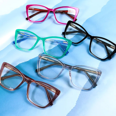 2023 New Fashion Unisex Clear Cat Eye PC Frames Anti Blue Light Blocking CE Certified 100% QC Optical Glasses