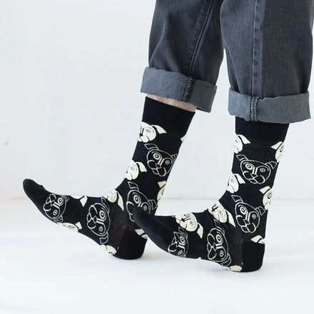 New Men  Cotton Cartoon Cute Animal Socks Cute Dog Pattern New  Trend Sock Manufacturers Wholesale Free Size