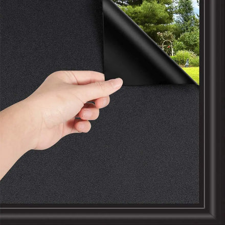 100% Light Blocking Window Film Static Total Blackout Window Sticker Privacy Film