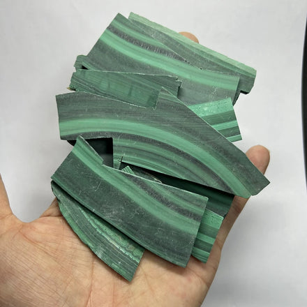 HQ GEMS Unpolishing Natural Malachite Material Malachite Sheet Rough Corner Material