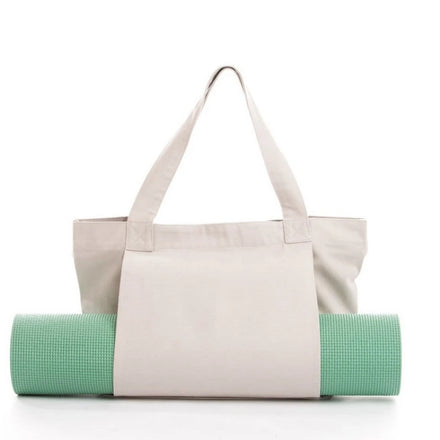 Eco-friendly Sturdy Canvas Sports Yoga Pilates Mat Carrier Tote Bag Cotton Handle Customizable Logo Large Capacity for Beach