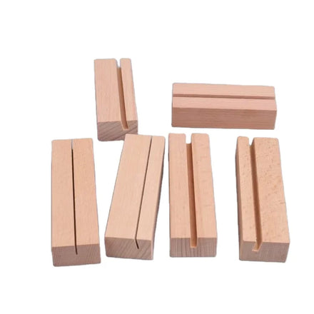 Tailai Wooden Table Digital Country Style Wooden Card Clamp Table Wooden Photo Frame Bracket Double Sided Display Wedding Party