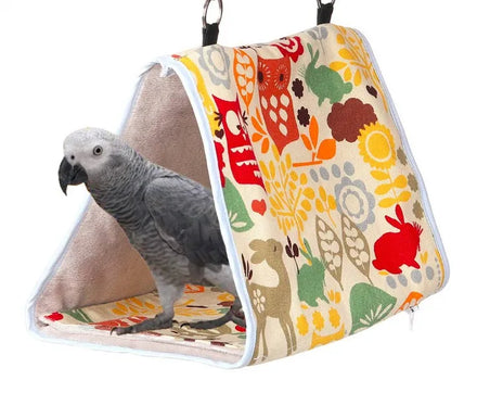 Bird Parrot Tent Canvas Pet Nest Sleeping Bag - House Floor or Hanging Hamster Cotton Hammock