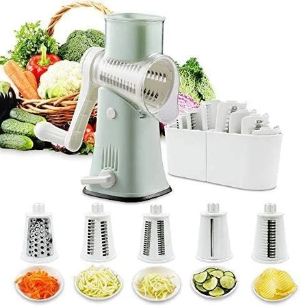 5 in 1 Rotary Cheese Grater and Slicer Rotating Crank Grater