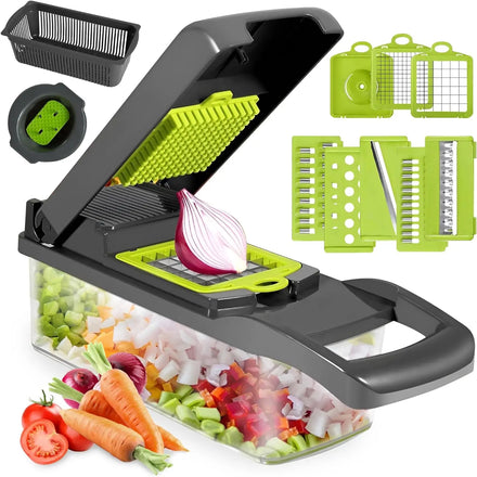 15 in 1 Mini Manual Vegetable Cutter Multifunctional Fruit Chopper and Onion Dicer Kitchen Veggie Slicer & Tool