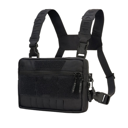 TOPTACPRO 500D Cordura Nylon Black Tactical Chest Pack Recon Kit Bag Tool Pouch Molle Tactical Chest Bag for Men