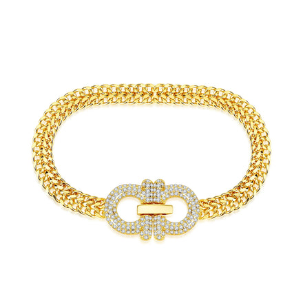 Simple Charm Light Luxury Ladies Bracelet 18K Gold Plating Jewelry Vermiculite Bracelet Fashion Jewelry Plated Jewelry Female