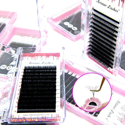 Custom Packaging 0.03mm Cc Curl 20Mm Single Mink Eyelash Extensions Cashmere Eyelashes Trays