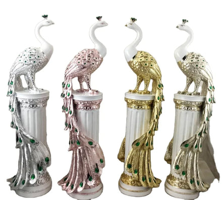 2026 Office Decoration Craft Large Animal Statue Resin Peacock Sculpture for Sale Peacock Statue