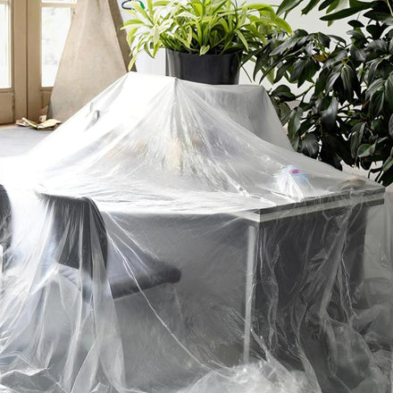 Plastic Drop Cloth for Protecting Furniture Appliances Equipment and Floors From Paint Dirt and Dust
