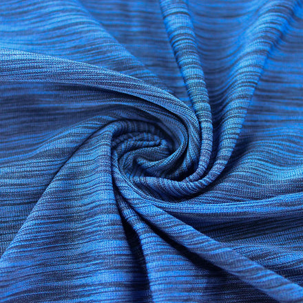 95 Polyester 5 Spandex Blue Cationic Melange Jersey Fabric for Sportswear/Apparel/Swimming