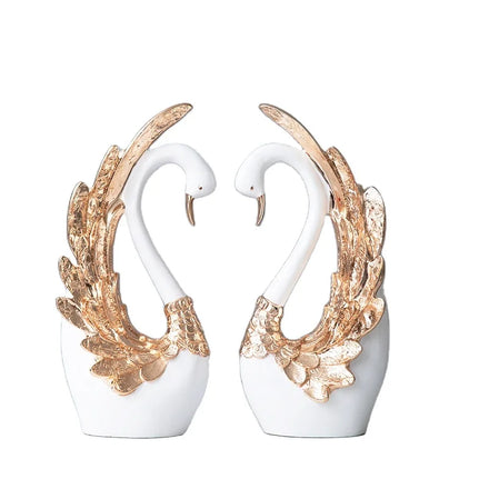 2023 Hot Sale Swan Animal Figurine Home Decor Couple Wedding Gift Resin Swan Sculpture