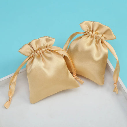 Bolsa De Raso Luxury Small Customize Logo Packaging Gift Bag Small Drawstring Bag Satin Pouch Bag for Jewelry