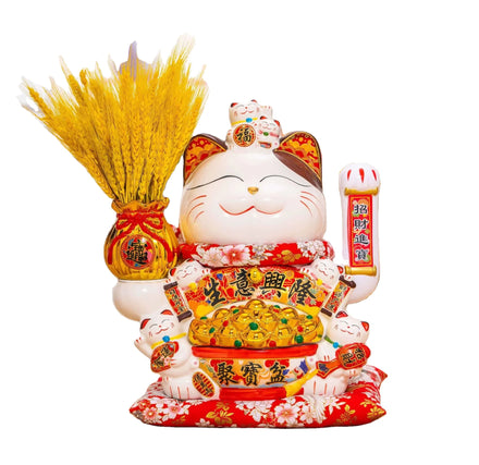 2025 Nordic Creative Lucky Cat Shape Family Living Room Ceramic Decoration Items for Gifts
