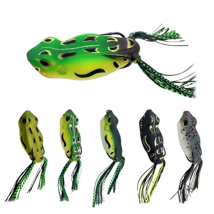 Wholesale Price Fishing Frog Lure Realistic Floating Pesca Frog Soft Fishing Lure Bait PVC Double Hook Silicone Fresh Water