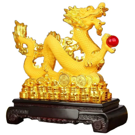2026 Lucky Chinese Dragon Feng Shui Resin Statue Luxury Animal Sculpture Home Office Decor