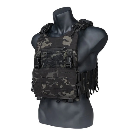 IDOGEAR Combat Training Laser Cut Camo Quick Release Tactical Vest Molle Modular Vest Paintball Plate Carrier