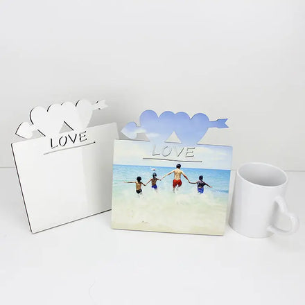180*190*5mm Simple White Heart for Sublimation Blank MDF Photo Frame