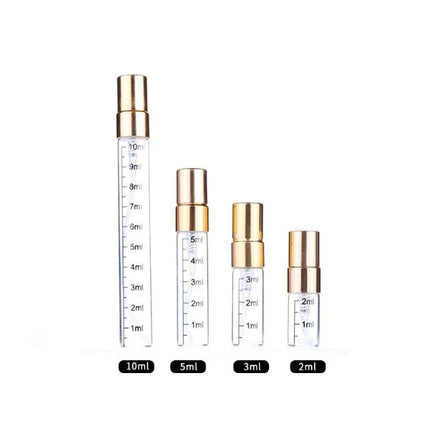 Custom Box 2ml 3ml 5ml 10ml Portable Small Mini Bottle with Scale Spray Perfume Sample Vials Glass Atomizer