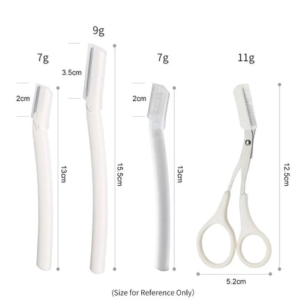 3 in 1 Stainless Steel Luxury Eyebrow Trimmer & Scissor Set with Zipper Bag