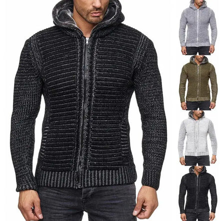 Spring Autumn Knitted Sweater Men Fashion Slim Fit Cardigan Men Causal Sweaters Coats Solid Zipper Cardigan Men