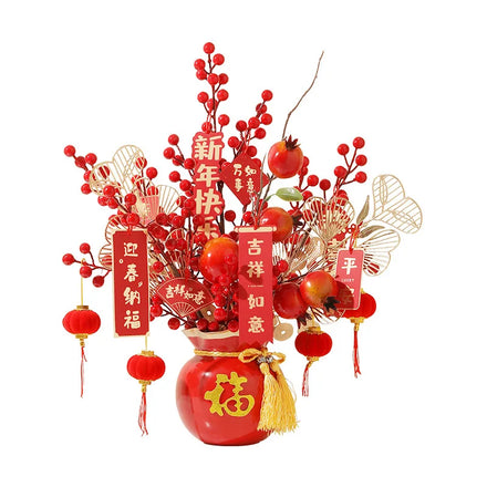 2024 Spring Festive Flower Vase Feng Shui Hot Sales Table Decor Iron Decorative S Size Flower Vase for Home Decoration