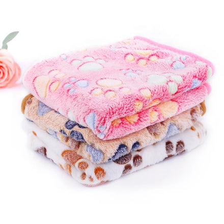 Autumn Winter Double-Sided Dog Blanket Cage Thick Fleece Pet Mat Clothes with Print Pattern Kennel Pad for Dogs Bed