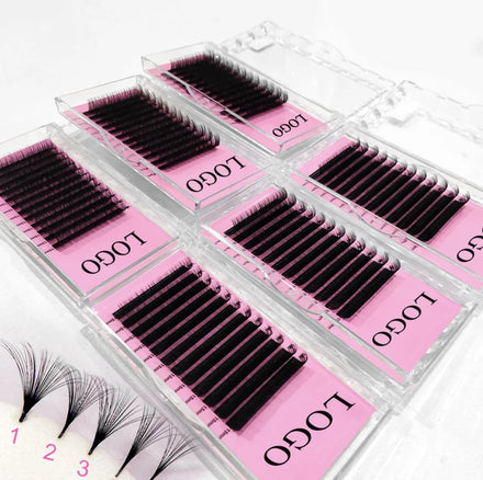 Wholesale Easy Fan Rapid Blooming Eyelash Extension Fast Fanning LashesSuper Individual Lashes Natural Black
