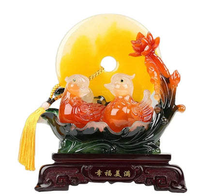 2024 Feng Shui Wishful Safety Deduction Office Home Table Fish Decoration Resin Ruyi Crafts for Wealth and Good Luck Home Decor