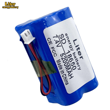 7.4V 8.4V 5200mAh 2P2S Pack 18650 Battery 5.2Ah Rechargeable Battery for Bicycle Headlights/CCTV/Camera/Electric