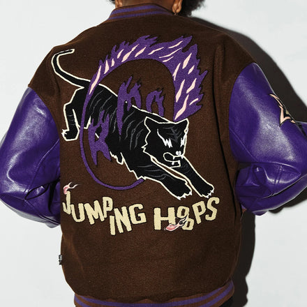 Men's Custom Chenille Embroidery High Street Varsity Jacket Woolen Body with Waterproof Cotton Filling Autumn