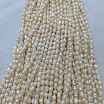 Low Price 6-7mm White Color Natural Freshwater Rice Pearl Necklace Bracelet Beads for Jewelry Making