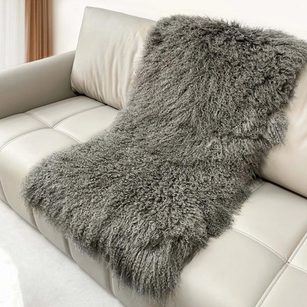 Mongolian Lamb Fur Plate Long Curly Hair Sheepskin Rug Luxury Soft Area Carpet Home Decor