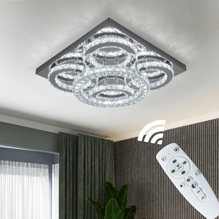 51W Square Ceiling Lamp Apartment Living Room Bedroom Ceiling Lights With Remote Control
