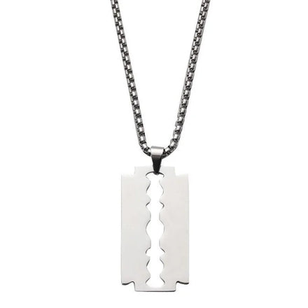 G1839 Personalized Wholesale Stainless Steel Hip Hop Jewelry Razor Blade Necklace Meaning for Men and Women