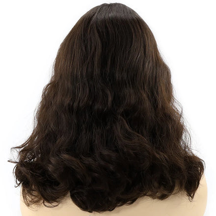 China Jewish Wig Supplier Human European Virgin Hair Small Knots Natural Hairline Brown Kosher Sheitel Wigs Stock