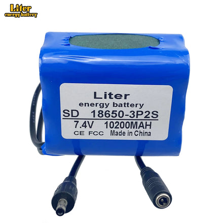 7.4V 8.4V 10200mAh 3P2S Pack 18650 Battery 10.2Ah Rechargeable Battery for Bicycle Headlights/CCTV/Camera/Electric